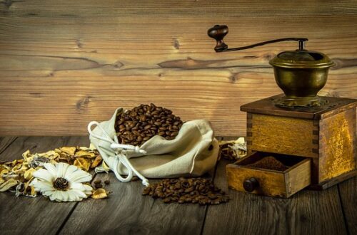 coffee grinder in homesteading kitchen